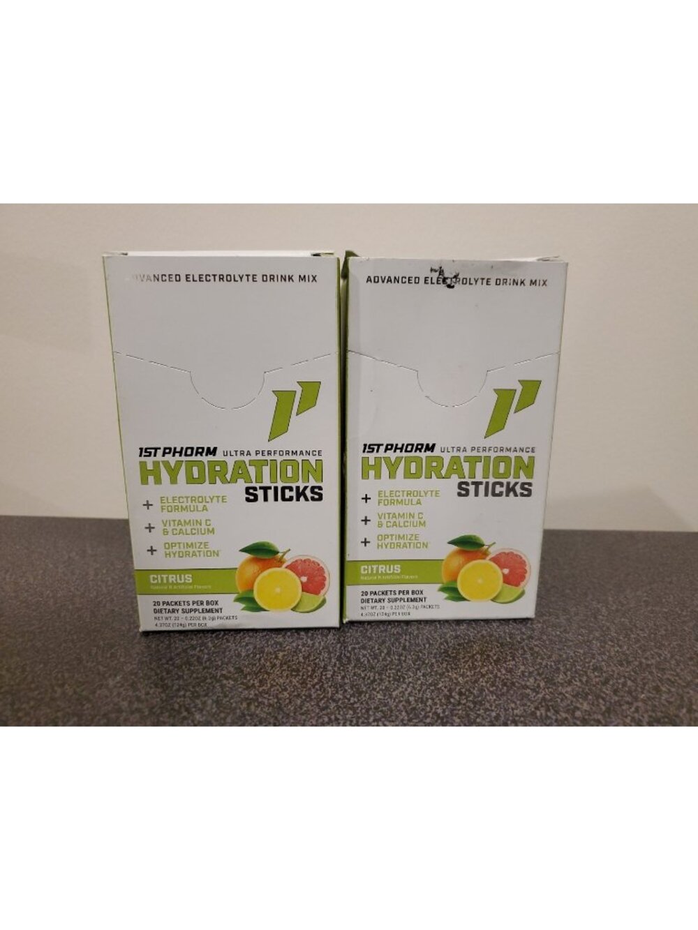 Bundle Of 2 1st Phorm Electrolyte Hydration Sticks 40 Servings Citrus